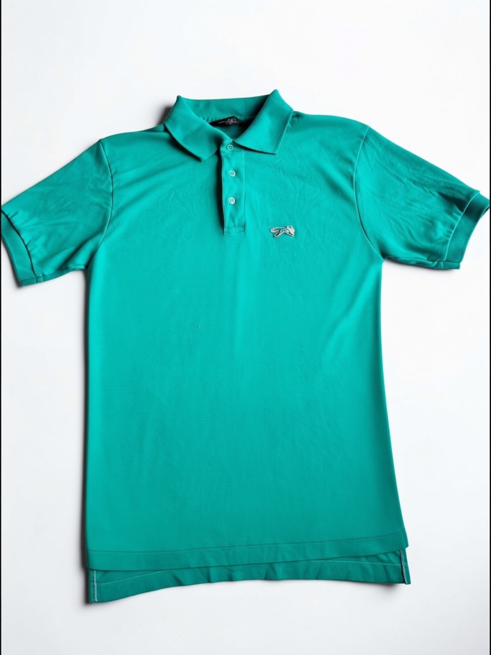 Vintage Fox Polo Shirt Mens Medium Teal Cotton 90s Casual Style